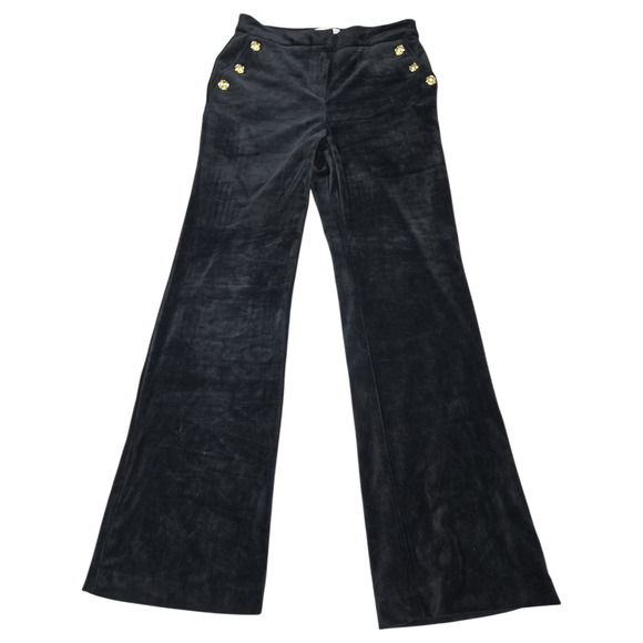 Maison d' Amelie Women Sz 6 Black Velour Velvet Sailor Pants Parisian Glam NWOT - Picture 1 of 9